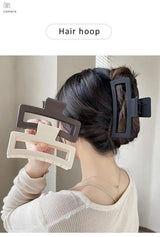 4pcs Hair Claw Simple Style Solid Color Hollow Shark Claw Back Head Hair Clip Large Hair Claw Hair Accessori