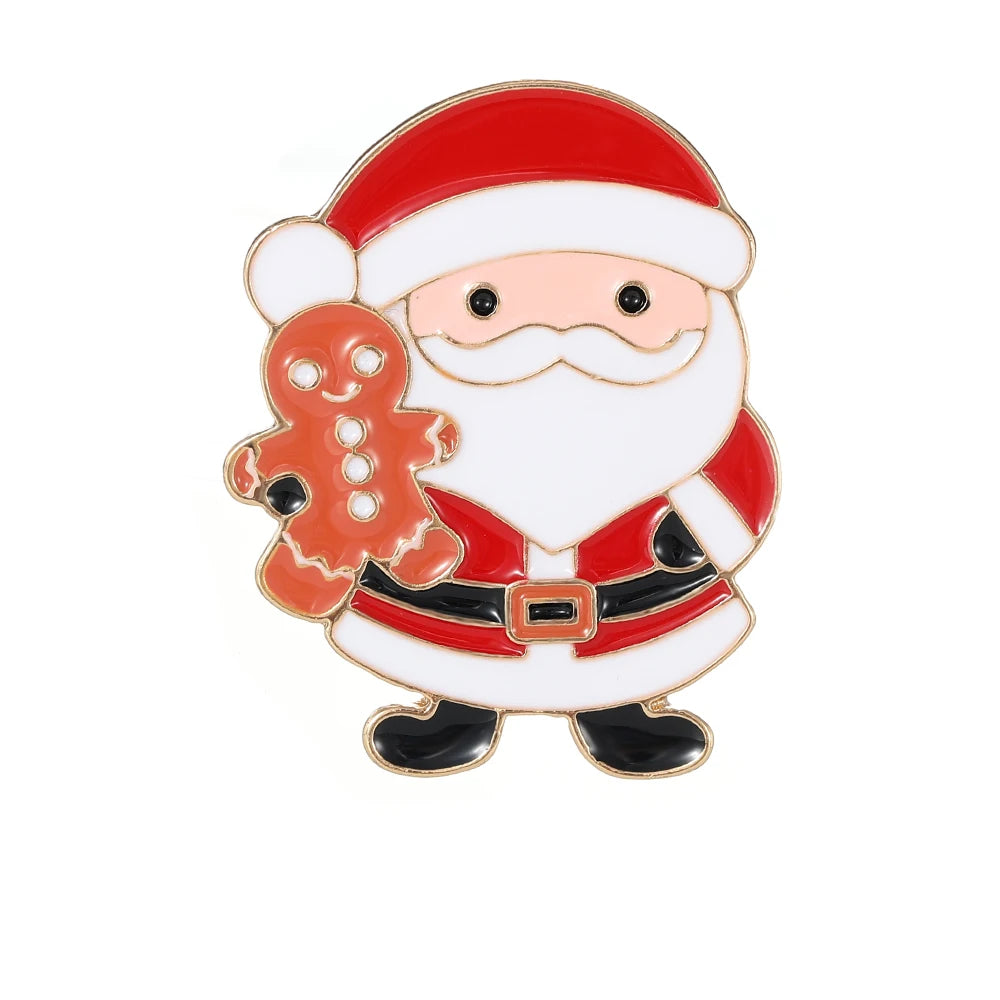 8 Styles Pretty Santa Claus Collection Brooches Candy Canes Wreath Sleigh Reindeer Tree Father Christmas Lapel Pins Xmas Gift