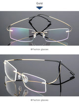 Titanium Alloy Ultra-Elastic Frameless Metal Glasses Frame for Men and Women, Rimless Myopia Prescription Glass Frames FJ868
