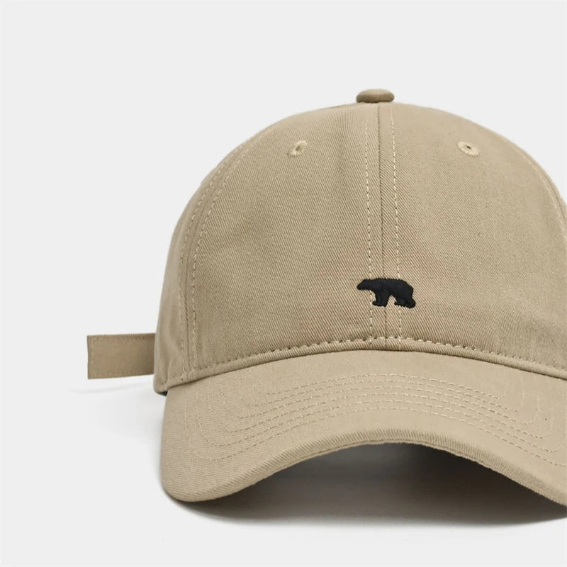 Outdoor Fashionable Unisex Retro Polar Bear Embroidered Baseball Cap New Style Versatile Big Head Circumference Duckbill cap