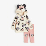 Mickey Cartoon Printed Long Sleeved Pullover Hooded Sweatshirt Long Pants Set Children's Sportswear Autumn And Winter Cloths