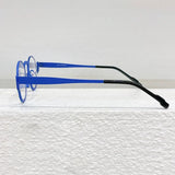 High Quality Japanese Retro Red Patchwork Round Pure Titanium Glasses Frames Men Eyeglasses Women Customizable lenses