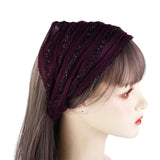 White Hair Elastic Hair Band Sequin Shiny Cloth Mother Hair Hoop Women Headband Korean Headwear Wide Hair Band Mesh Hairbands