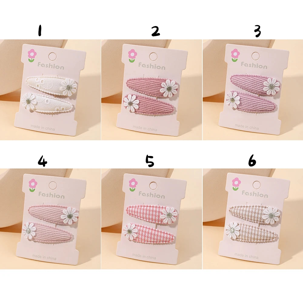 1pcs Ins Daisy Flower Hair Clips Baby Girl Hairpins for Kids Lace White Barette Princess Hooks Infant Accessories Korean