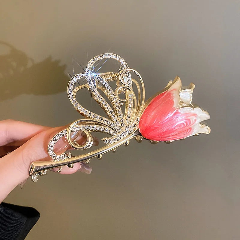 New Sweet Flower Durian Hair Claw Clip Ponytail Grab Hair Clips Shark Clip Woman Hairpins For Girl Hair Accessories Headdress