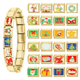 Youvelst Christmas Charm Snowflake Hat Bells Cane Italian Charm Links Fit 9mm Bracelet Stainless Steel DIY Jewelry Making