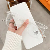 Blue Light Blocking Ladies Square Myopia Glasses New Trendy Finished Near Sight Eyeglasses Prescription Minus Eyewear Diopter