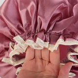 1Pcs Women's Elastic Band Satin Silky Bonnet Sleep Cap Hair Care Hair Dryers Female Hair Protect Bonnet Nightcap Satin Bath Cap