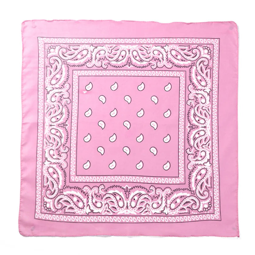 Fashion Hip Hop Bandana Kerchief Unisex Black Hair Band Neck Scarf Headwear Wrist Wraps Head Square Scarves Print Handkerchief