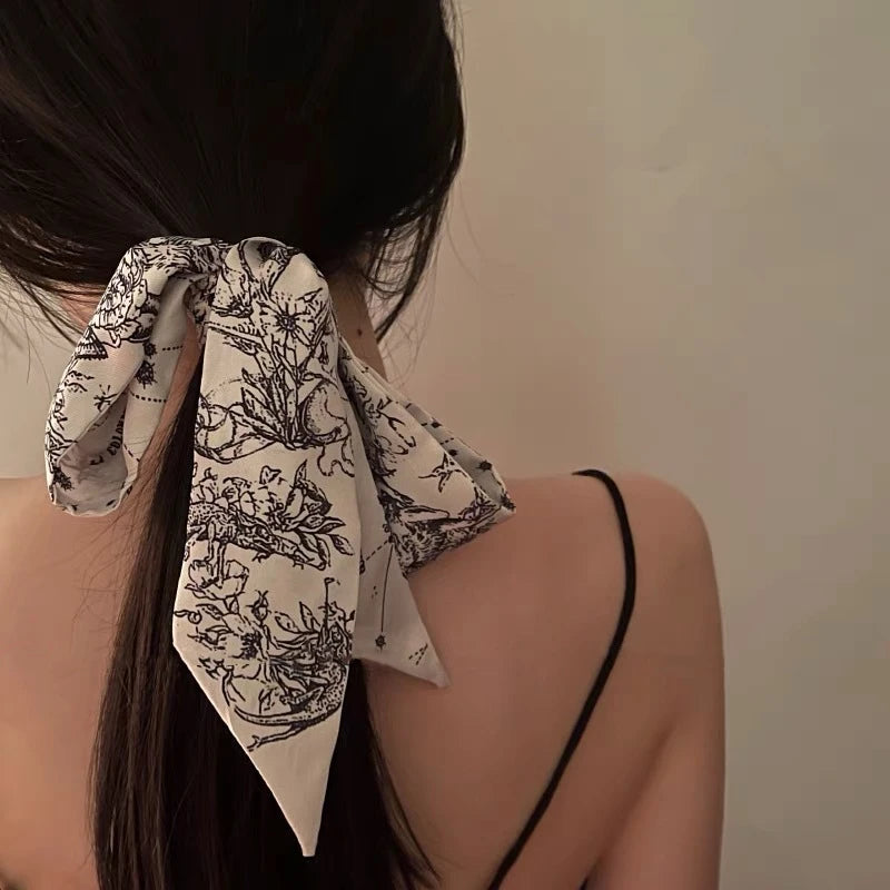 Fashion Skinny Scarf Women Luxury Brand Twill Printing Tie Bag Handle Ribbon Hair Band Women's Headscarf New Design Silk Scarves