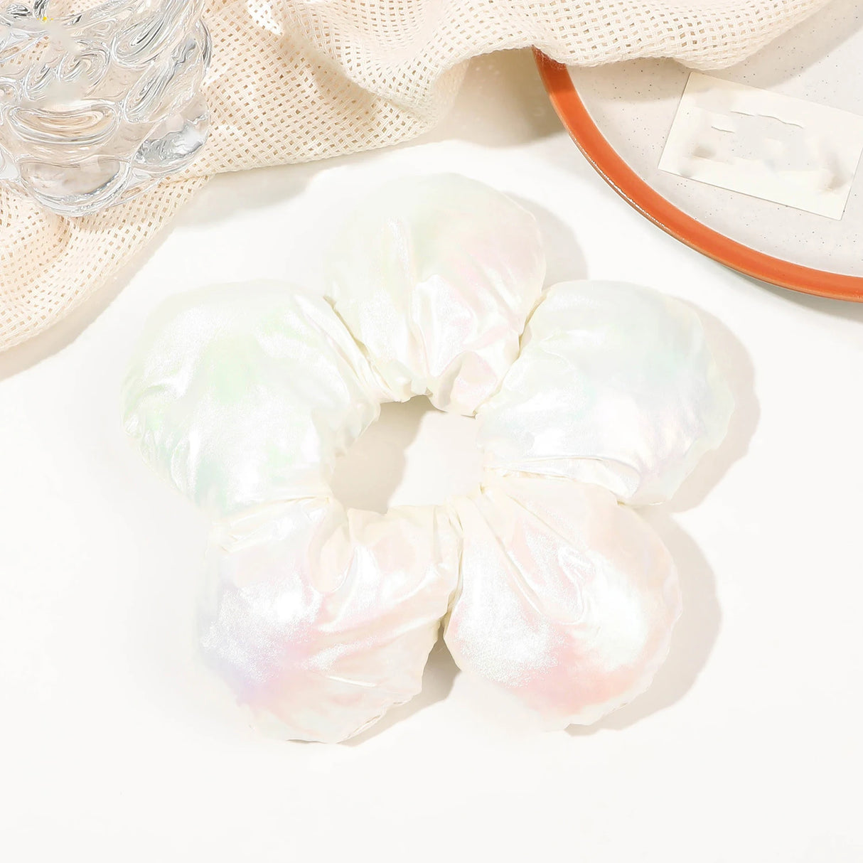 Extra Large Flower Elastic Hair Tie For Women Solid Color Rubber Bands Headband Scrunchie Ponytail Holder Hair Accessories