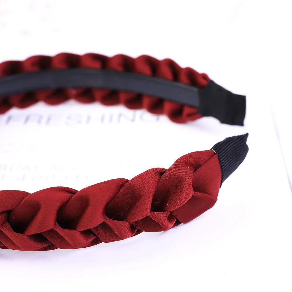 Braided Headband Women Girls Elastic Hairbands Non-slip Fashion Weaving Hair Hoop Bands Female Bezel Hair Accessories Headwear