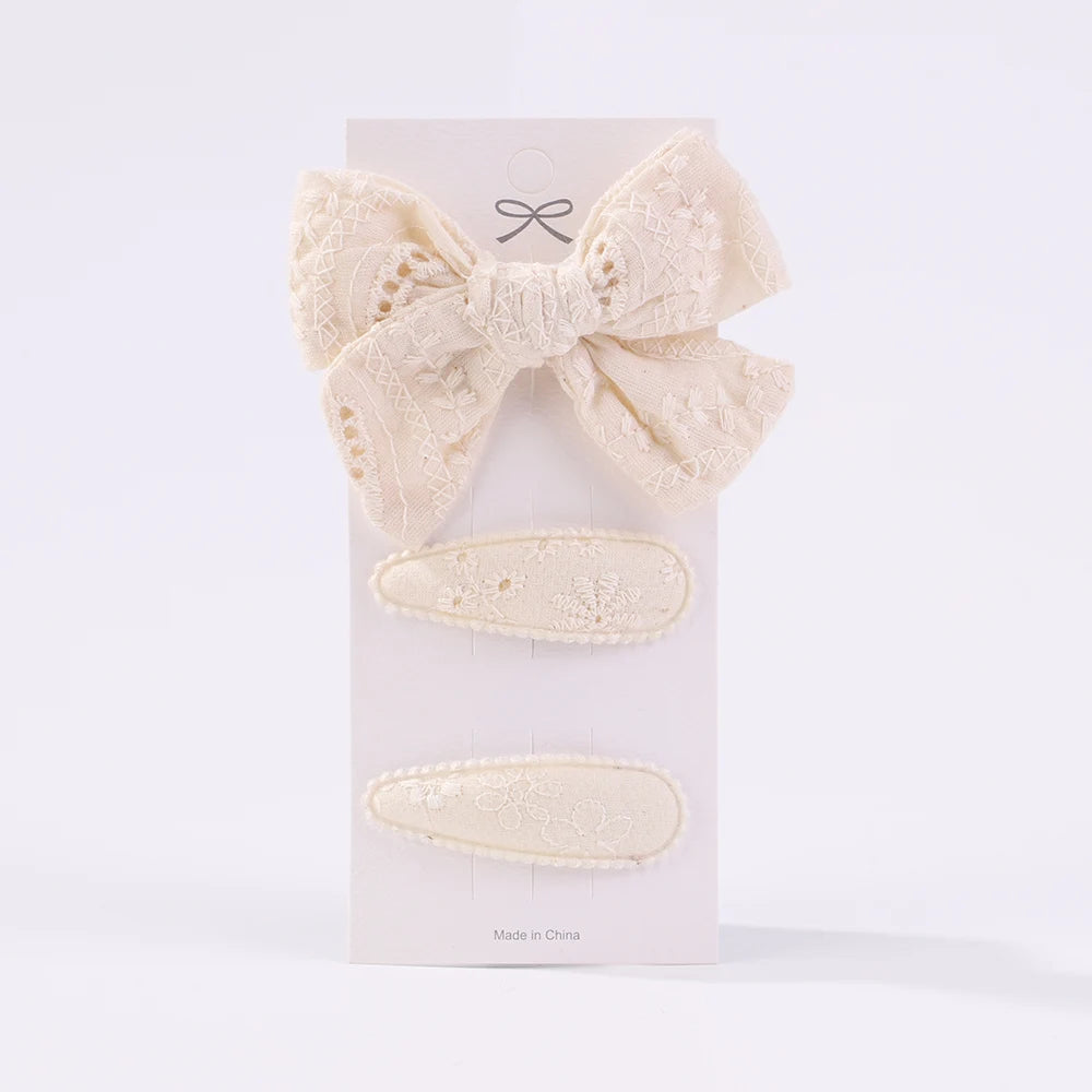 10Pcs/set 2.2'' Printed Embroidery Waterdrop Shape Hair Clips For Cute Girls BB Hairpin Barrettes Headwear Kids Hair Accessories