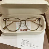 0 ~ -6.0 Myopia Glasses  Blue Light Resistant Flat Glasses Oval Resin Lenses Men Computer Optical Eyeglasses Unisex
