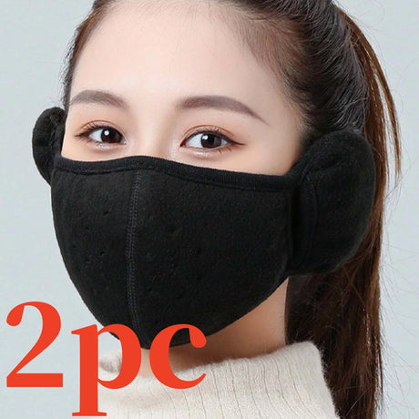 Thickened Winter Windproof Breathable Mask with Anti Freezing Ear Earmuffs Unisex Cold-Proof Warm Mask for Outdoor Sport Cycling