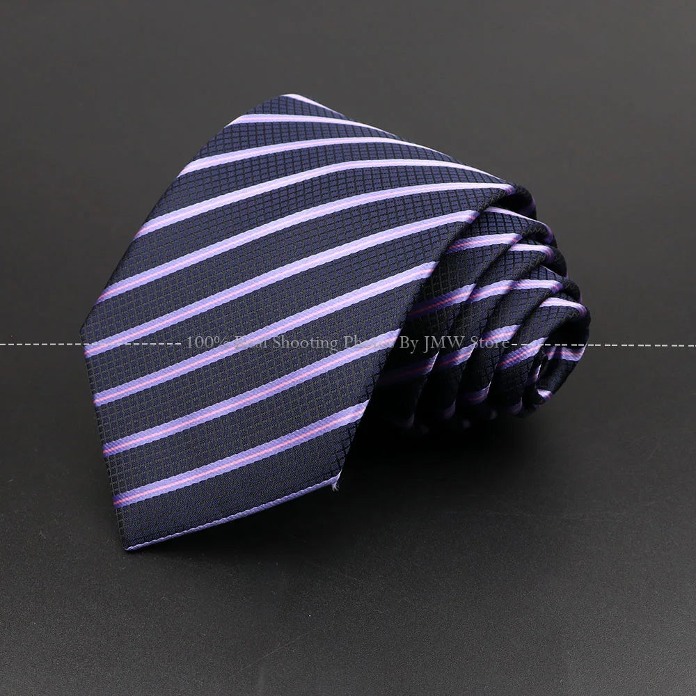 New Design Wedding Men Tie Purple Solid Striped Paisley Flower Neckties Men Business Dropshipping Groom Collar Accessories Gift