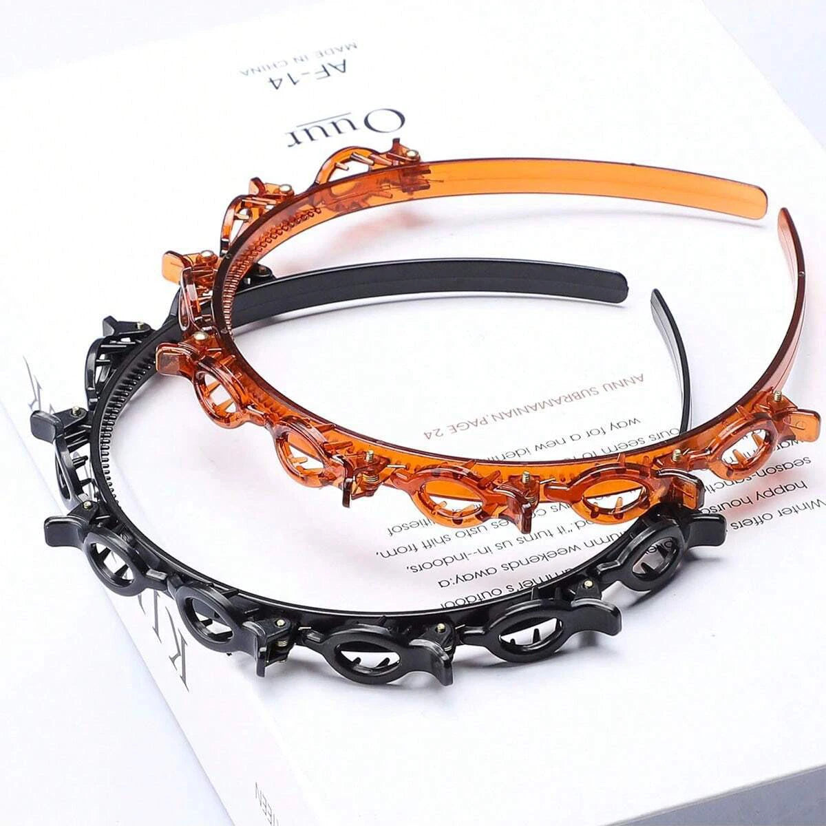 New Double Band Headbands for Women Hairstyle Fashion Non-Slip Hair Bands with Clips Bezel Hair Hoop Hair Headwear