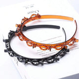 New Double Band Headbands for Women Hairstyle Fashion Non-Slip Hair Bands with Clips Bezel Hair Hoop Hair Headwear
