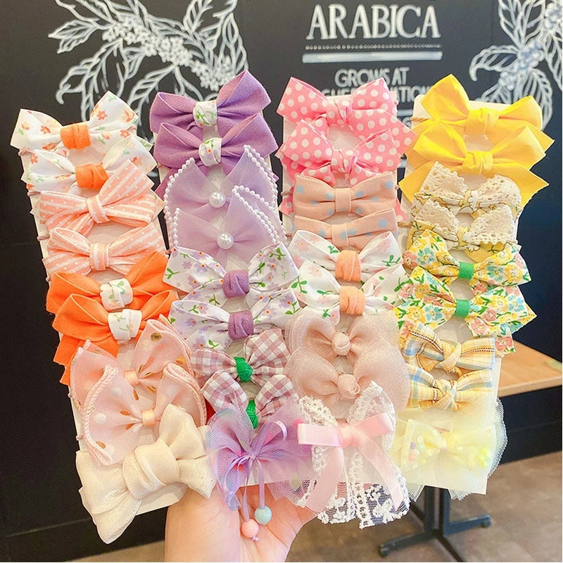 10pcs Hair Accessories Girls Scrunchies Aesthetic Lacos De Cabelo Infantil Bands Kids Headbands Bandes Bandeaux Elastiquec Cute