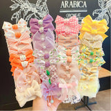 10pcs Hair Accessories Girls Scrunchies Aesthetic Lacos De Cabelo Infantil Bands Kids Headbands Bandes Bandeaux Elastiquec Cute