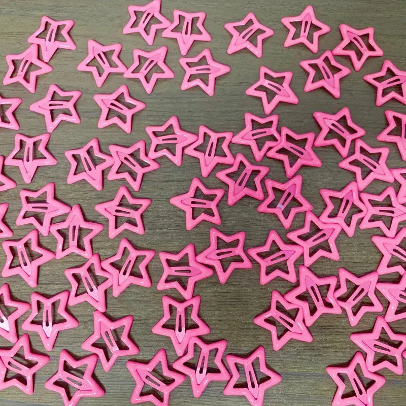 KYDZSW 10Pcs Children Cute Colors Geometric Stars Ornament Hair Clips Girls Lovely Sweet Hairpins Kid Hair Accessories