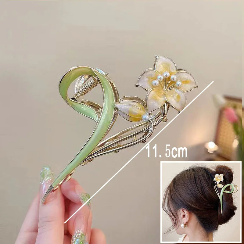 New Sweet Flower Durian Hair Claw Clip Ponytail Grab Hair Clips Shark Clip Woman Hairpins For Girl Hair Accessories Headdress