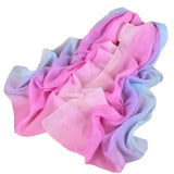 Silk Scarf Portable Women Chiffon Scarves Gradient Color Washable Chiffon Scarf Long Wrap Shawl For Daily Wear