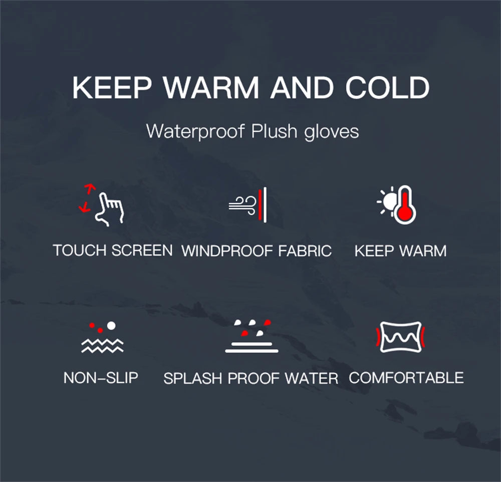 Hot Winter Gloves For Men Women Touchscreen Warm Outdoor Cycling Driving Motorcycle Cold Gloves Windproof Non-Slip Womens Gloves