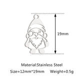 5Pcs Xmas Tree/Candy Cane/Snowman/Santa Claus Charm Stainless Steel Boots Christmas Pendant DIY Necklace Bracelet Jewelry Making