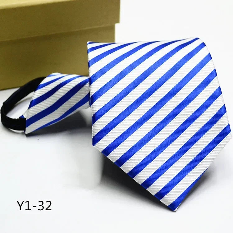 Mens Ties Casual Zipper Neck Ties Professional Formal Shirt Convenient Lazy Zip Tie Striped Business Arrow Ties