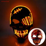 One-Eyed Pirate Skull LED Glow Mask Halloween Party Cosplay Props Prank Toy Cold Light Horror Ghost AC188