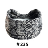 Leopard Print Headbands for Women Wide Boho Turban Head Wraps Cotton Knotted Elastic Hairbands Non Slip Workout Hair Accessories