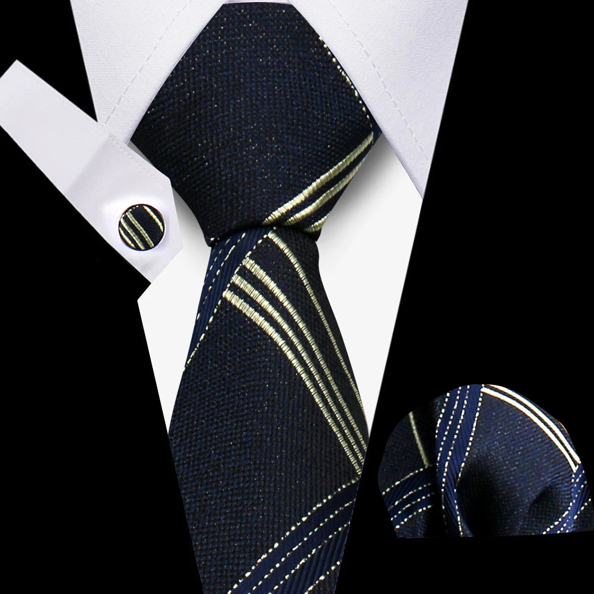 Men Neckties Tie Classic Handkerchiefs Plaid Necktie Cufflinks For Men Blouse Business Wedding Accessories Woman Collar Man Gift