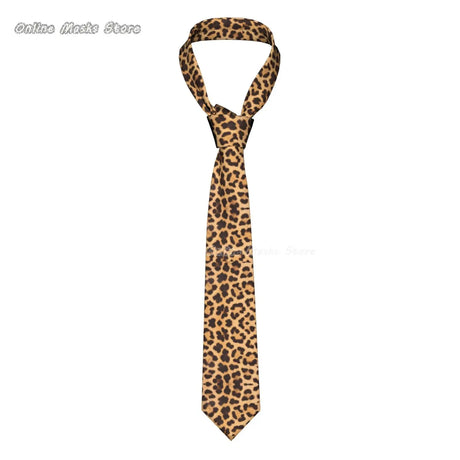 Leopard Men Neckties Silk Polyester 8 cm Narrow Tiger King Neck Tie for Men Suits Accessories Wedding Party Cosplay