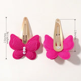 4Pcs/set Butterfly Hair Clip Set for Girls Double Layered Bow Cute Bangs Hair Pin Cotton Safe Kids Baby Hair Accessories Set
