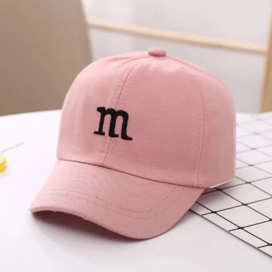Girls Boy Adjustable Hat Children's Kid Baseball Cap Sunscreen Baby Hat Hip Hop M Letter Embroidered Kids Caps 1-6-8-12-15 Years