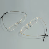 Titanium Large Size Lightweight Rectangular Men and Women Colored Flexible Rimless Glasses Frame For Myopia Prescription Lenses