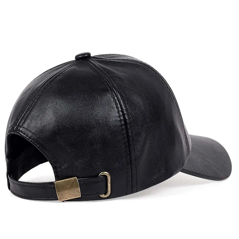 Pu Leathe Letter Printing Baseball Caps Spring and Autumn Outdoor Adjustable Casual Hats Sunscreen Hat