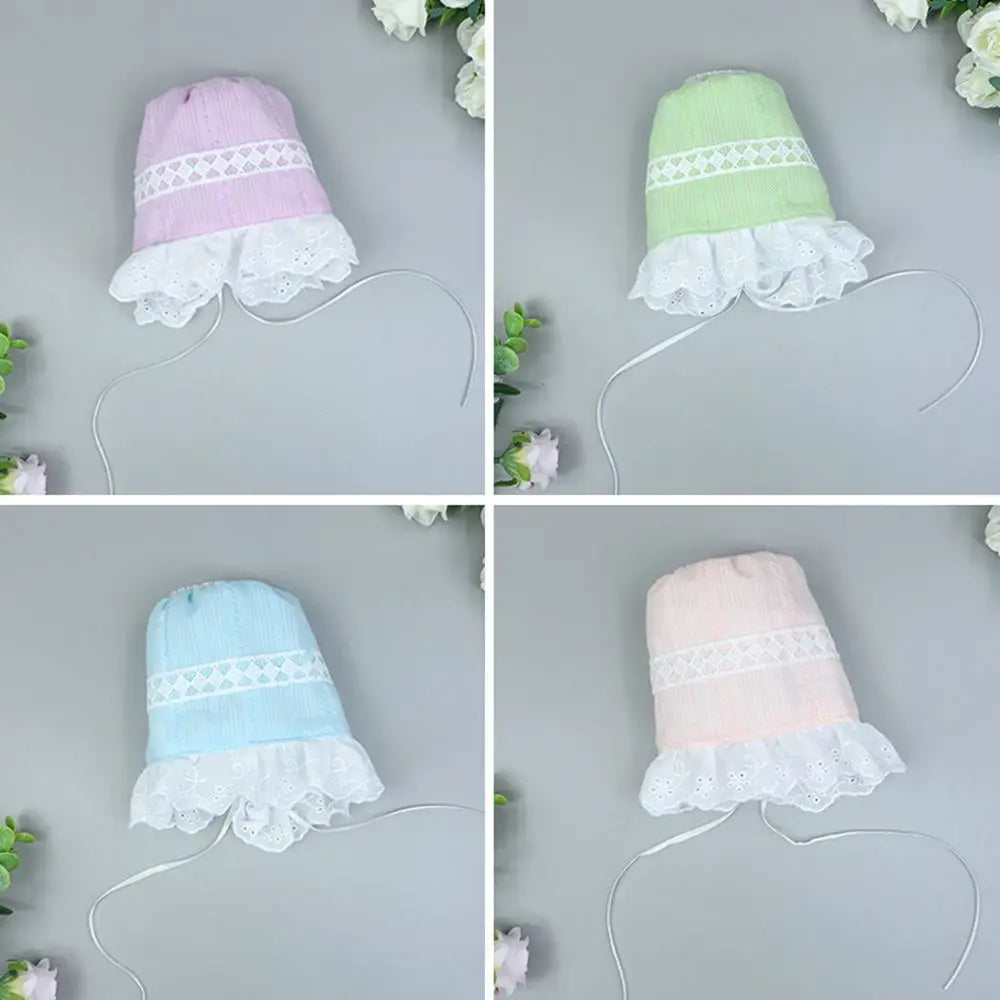 20CM Doll Hat Cute Lace Princess Miniature Hat Nightcap Soft Bonnet Cap For Idol Dolls Accessories Photography Props Kids Toys