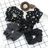 3/5PCS Black White Elastic Hair Bands for Girls Simple Basic Headband Women Rubber Band Hair Accessories Holder Scrunchies Gifts