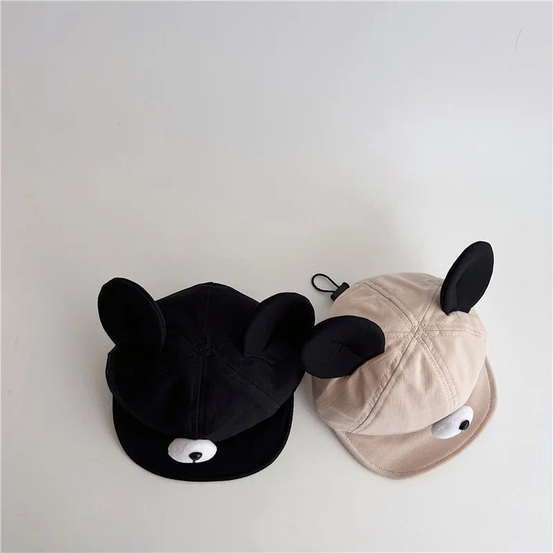 Cute Bear Ear Baby Hat Kids Boy Girl Soft Cotton Peaked Bonnet Caps Children Cartoon Casual Sun Visor Hats