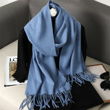 New 62 Color Winter Scarf For Women Long Warm Cashmere Scarves Hijab Solid Lady Shawl Wrap Female Pashmina Bandana Head Scarfs