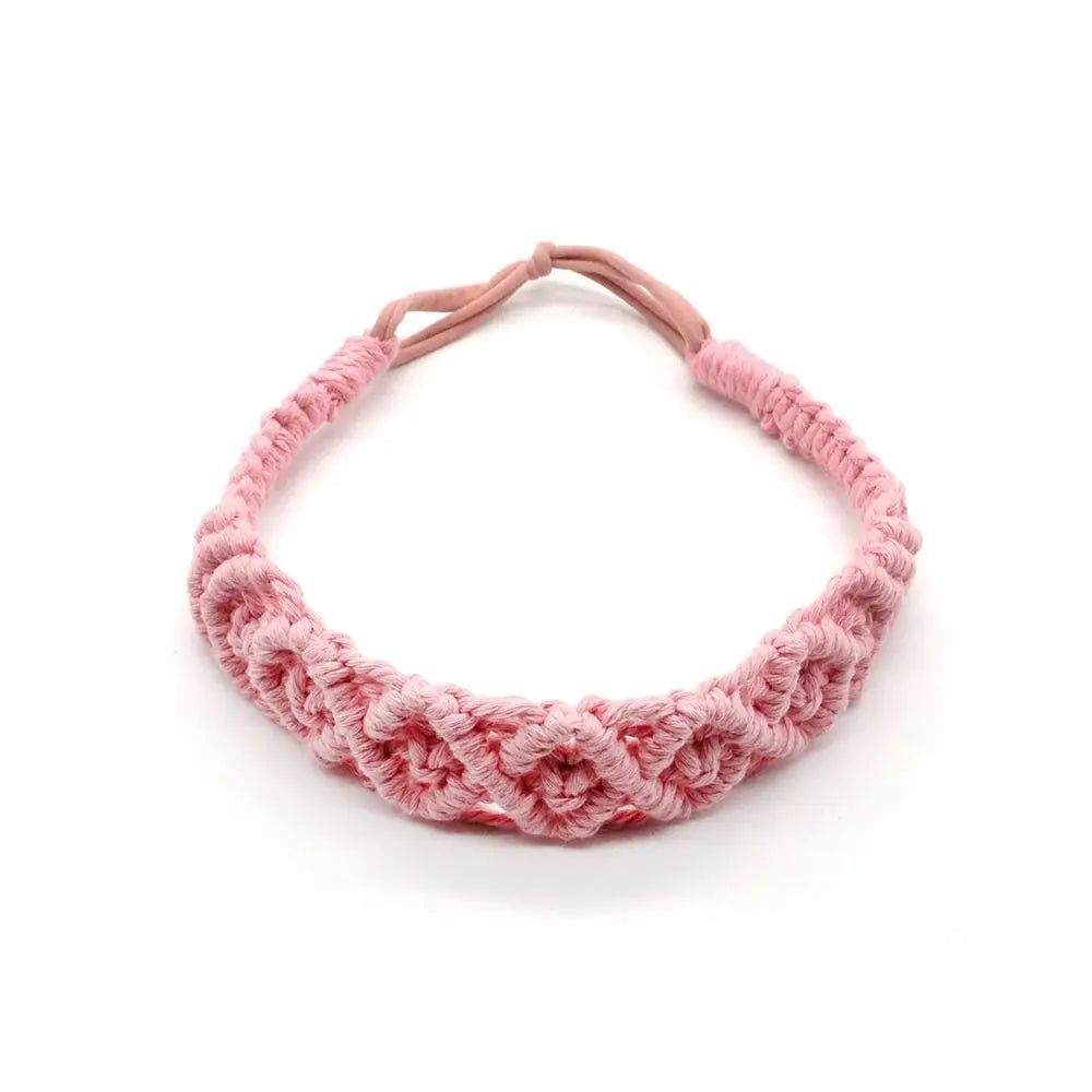 Style Elastic Hair Band Braided Rope Headwrap Turban Women Hair Scarf Macrame Hair Band Bohemian Headband Crochet Bandana