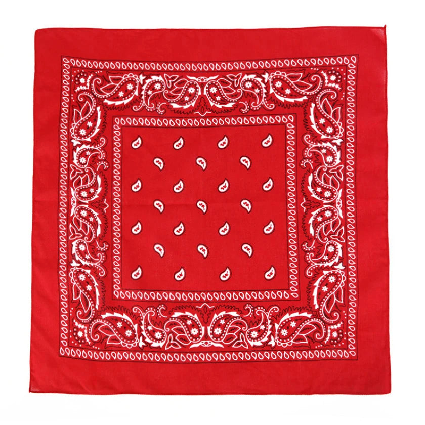 Fashion Hip Hop Bandana Kerchief Unisex Black Hair Band Neck Scarf Headwear Wrist Wraps Head Square Scarves Print Handkerchief