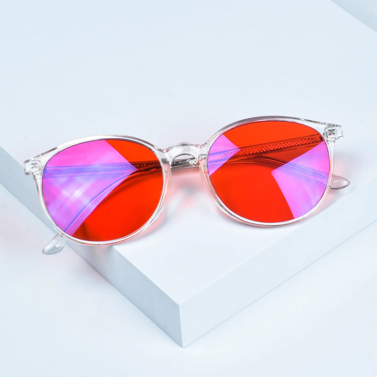 red glasses red blue light glasses for better sleep blue light blocking glasses orange lenses Tr90  women eyeglasses SH2022