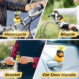 Rubber Duck Toy Car Ornaments Yellow Duck Car Dashboard Decorations Motor Accessories Yellow Duck Ornaments with Helmet for Bike