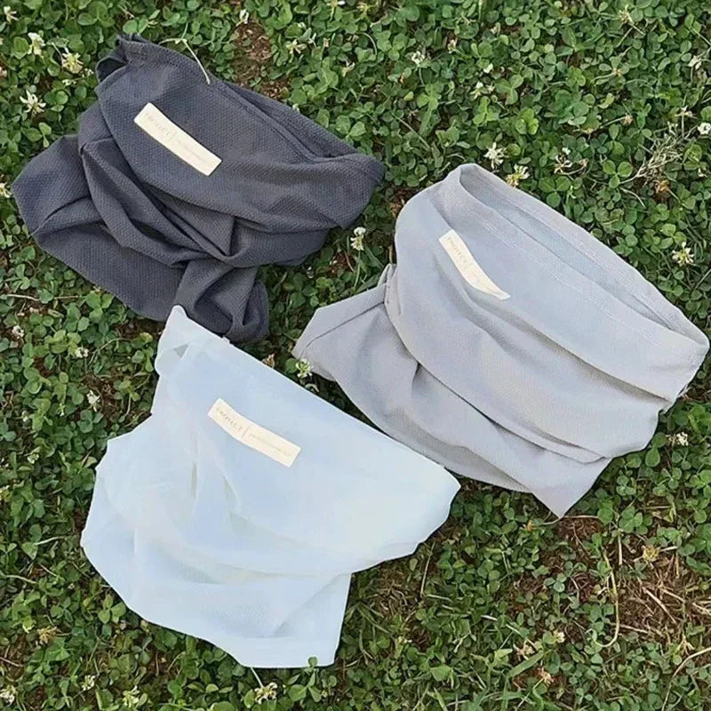 Ice Silk Sunscreen Mask For Men Women Outdoor Cycling Face Cover Solid Color Neck Wrap UV Protection Ear Bandana Scarf Summer