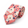 New Chic Floral Tie For Men Women 100% Cotton Beautiful Elegant Flower Necktie White Blue Narrow Skinny Wedding Casual Cravat