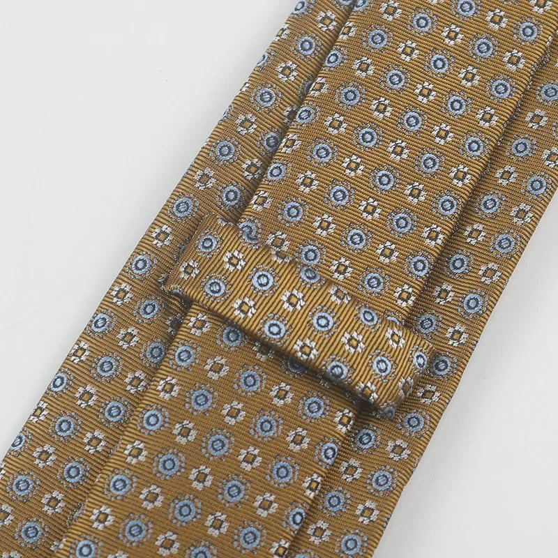 Grid Flower Tie Gravatas Fashion Wholesale Woven 8 Cm Necktie Wedding Accessories Blue Man Dot Paisley Fit Group Party Office