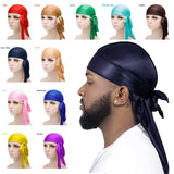 Elasticity Baotou Cap Hair Bands Simulation Silky Durag Long Tail Pirate Hat Headband Turban for Children Kid Ribbon Accessories